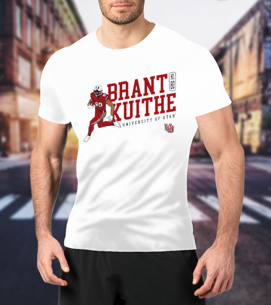 Brant Kuithe No. 80 University Of Utah Utes Football Caricature T-Shirt