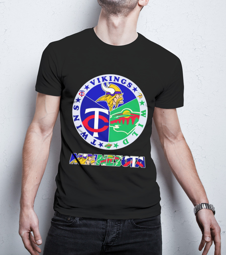 Minnesota Twins Vikings Wild Team Sports T-Shirt