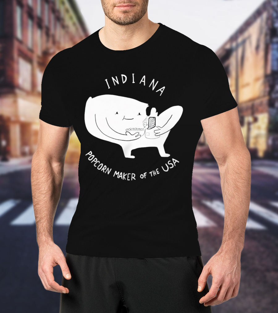 INDIANA Popcorn Maker Of The USA Cartoon Character T-Shirt