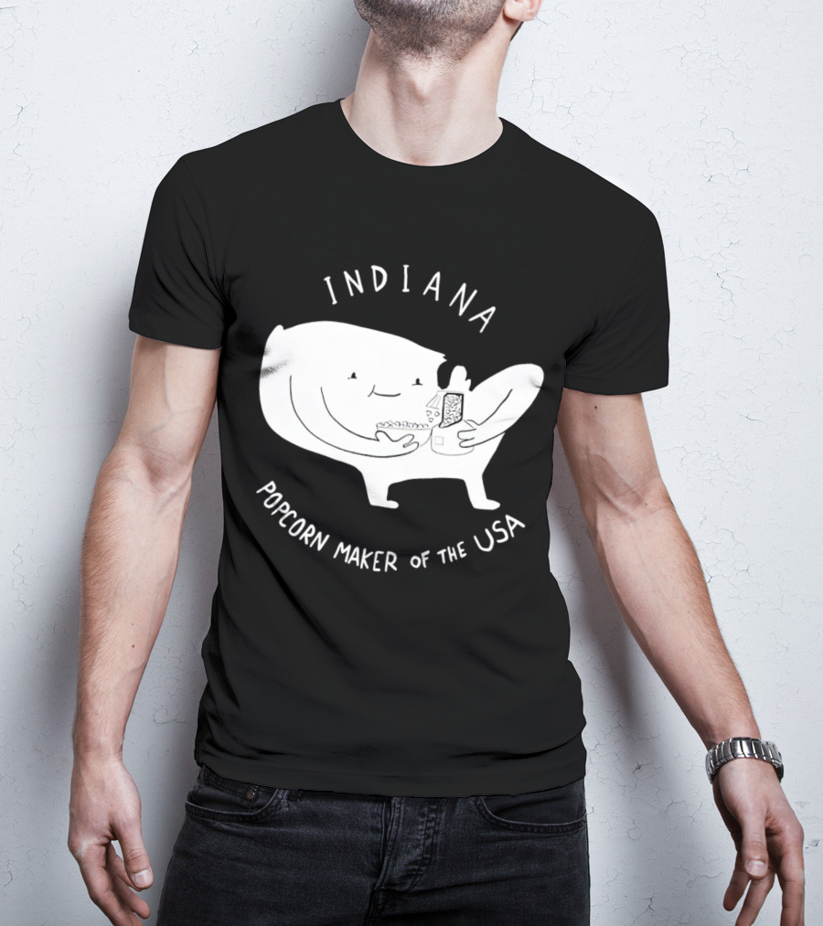 INDIANA Popcorn Maker Of The USA Cartoon Character T-Shirt