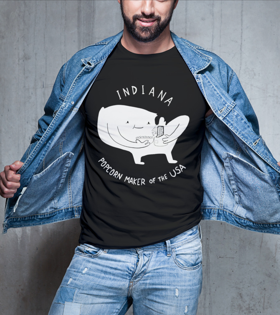 INDIANA Popcorn Maker Of The USA Cartoon Character T-Shirt