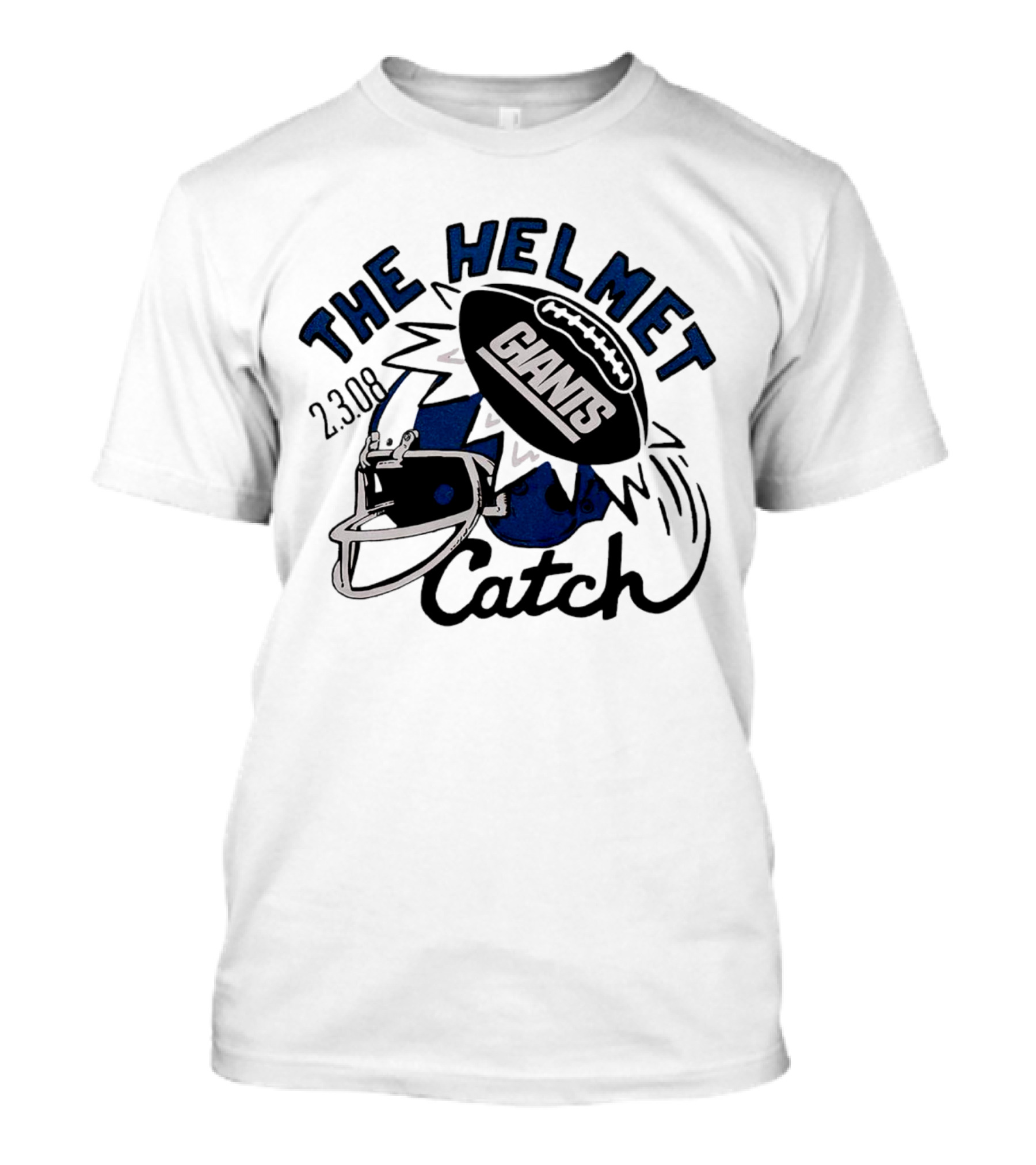 New York Giants The Helmet Catch 2.3.08 Football Iconic Moment T-Shirt