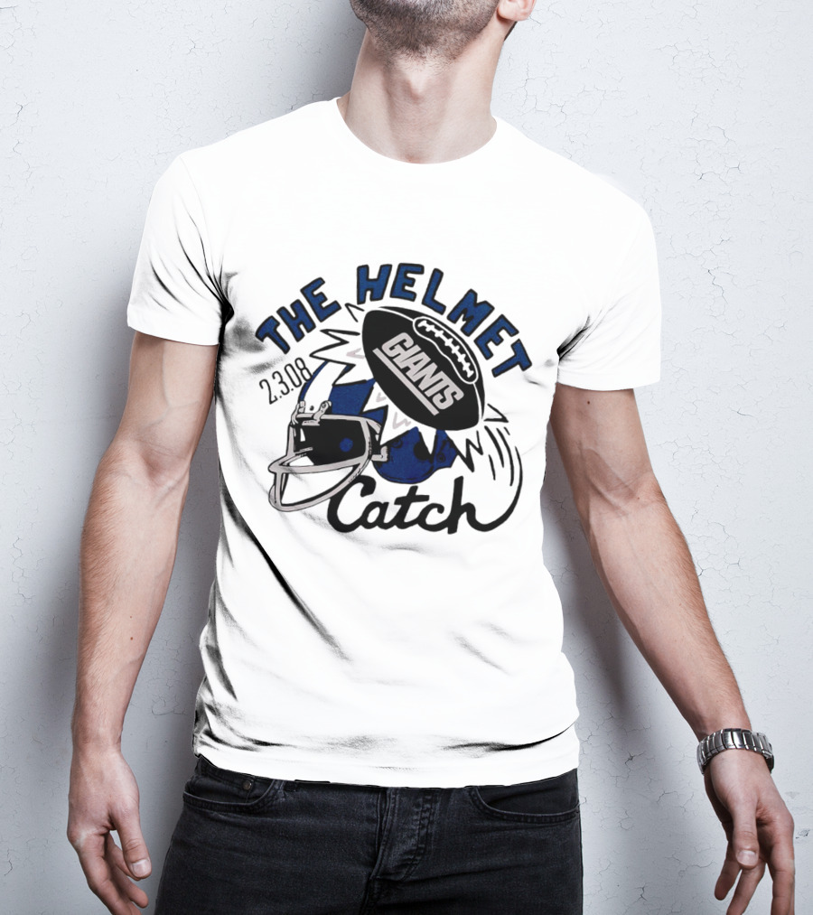New York Giants The Helmet Catch 2.3.08 Football Iconic Moment T-Shirt