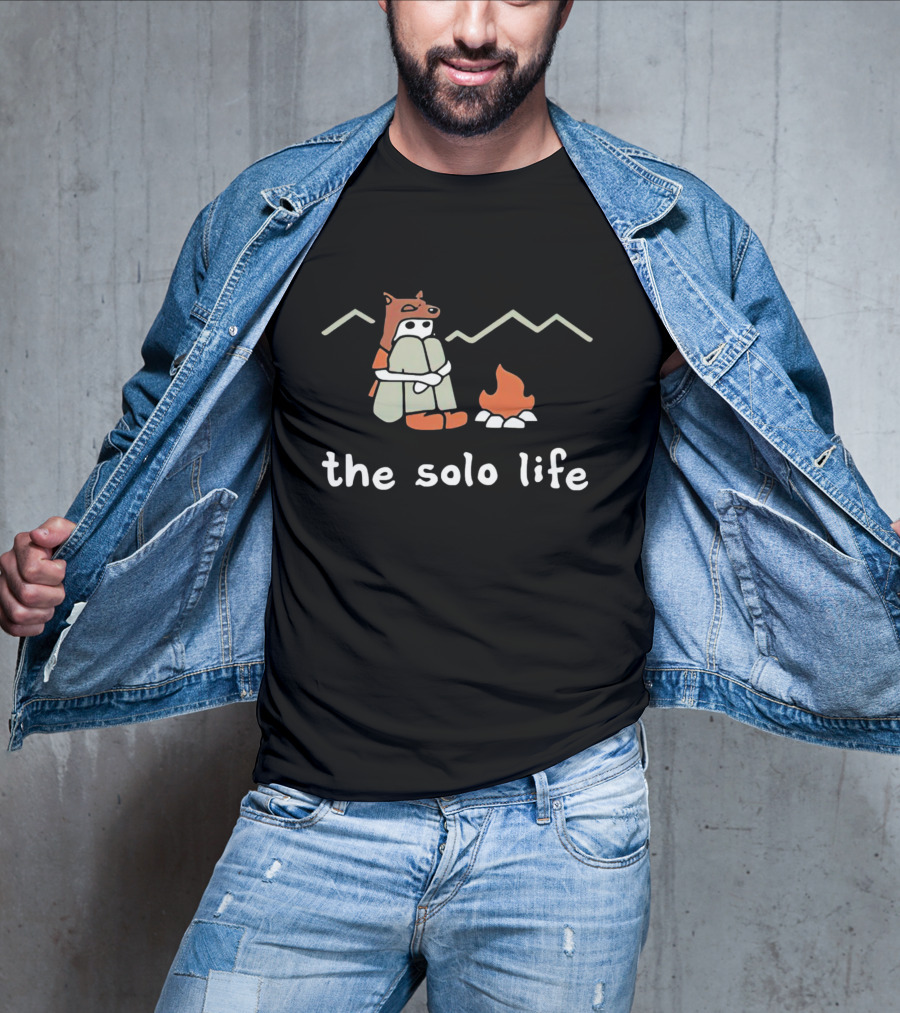 The Solo Life Bear Hat Campfire T-Shirt
