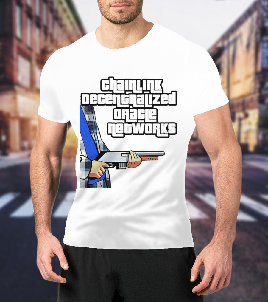 Chainlink Decentralized Oracle Networks Plaid Shirt Shotgun T-Shirt