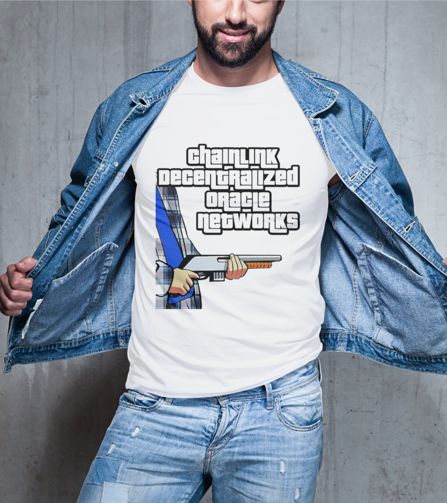 Chainlink Decentralized Oracle Networks Plaid Shirt Shotgun T-Shirt