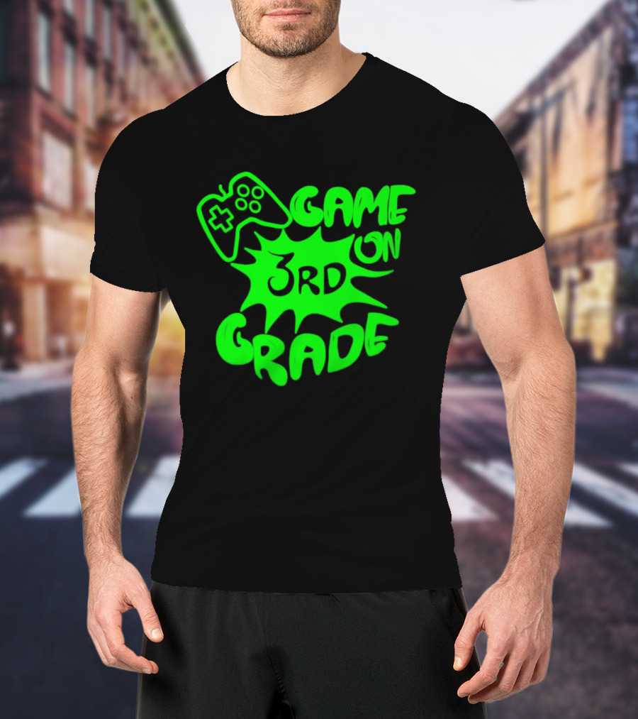 Game On 3rd Grade Gaming Controller Burst T-Shirt