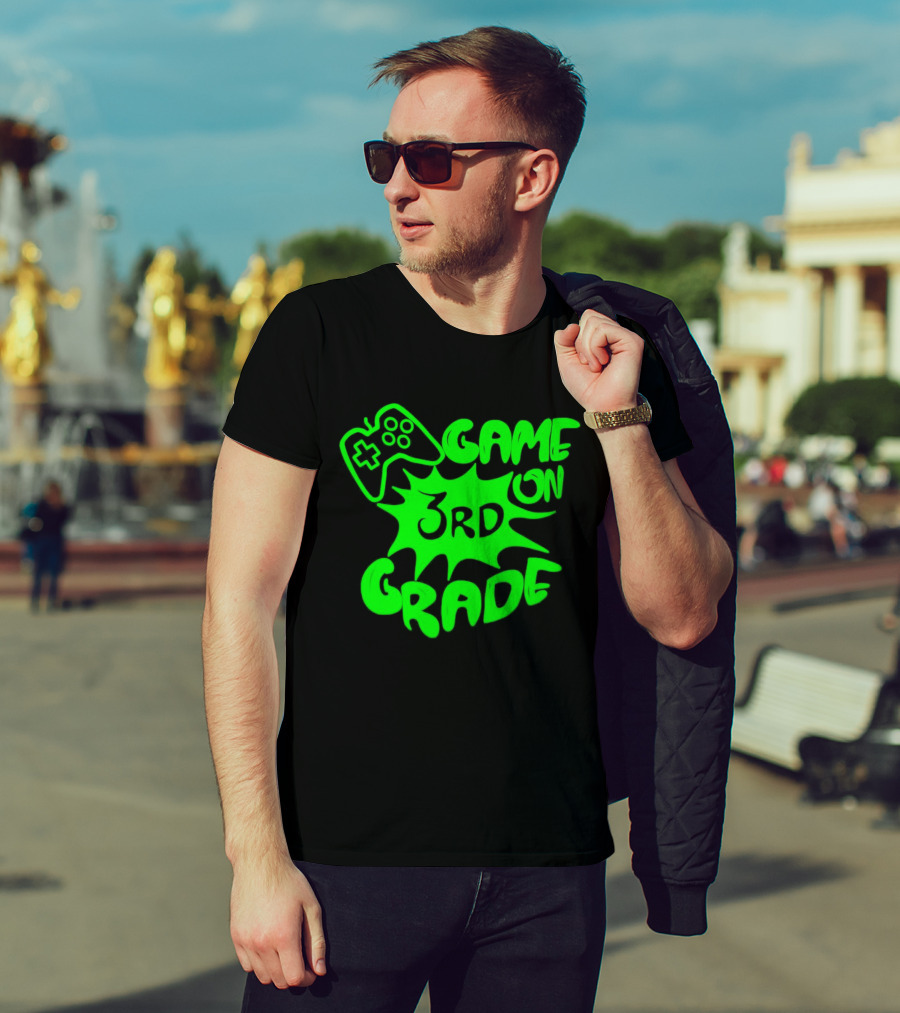 Game On 3rd Grade Gaming Controller Burst T-Shirt