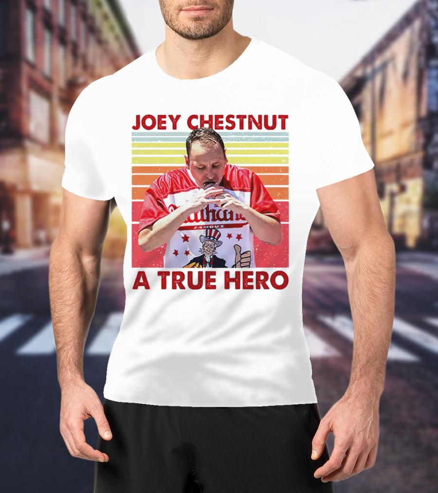 Joey Chestnut Nathan's Famous A True Hero T-Shirt
