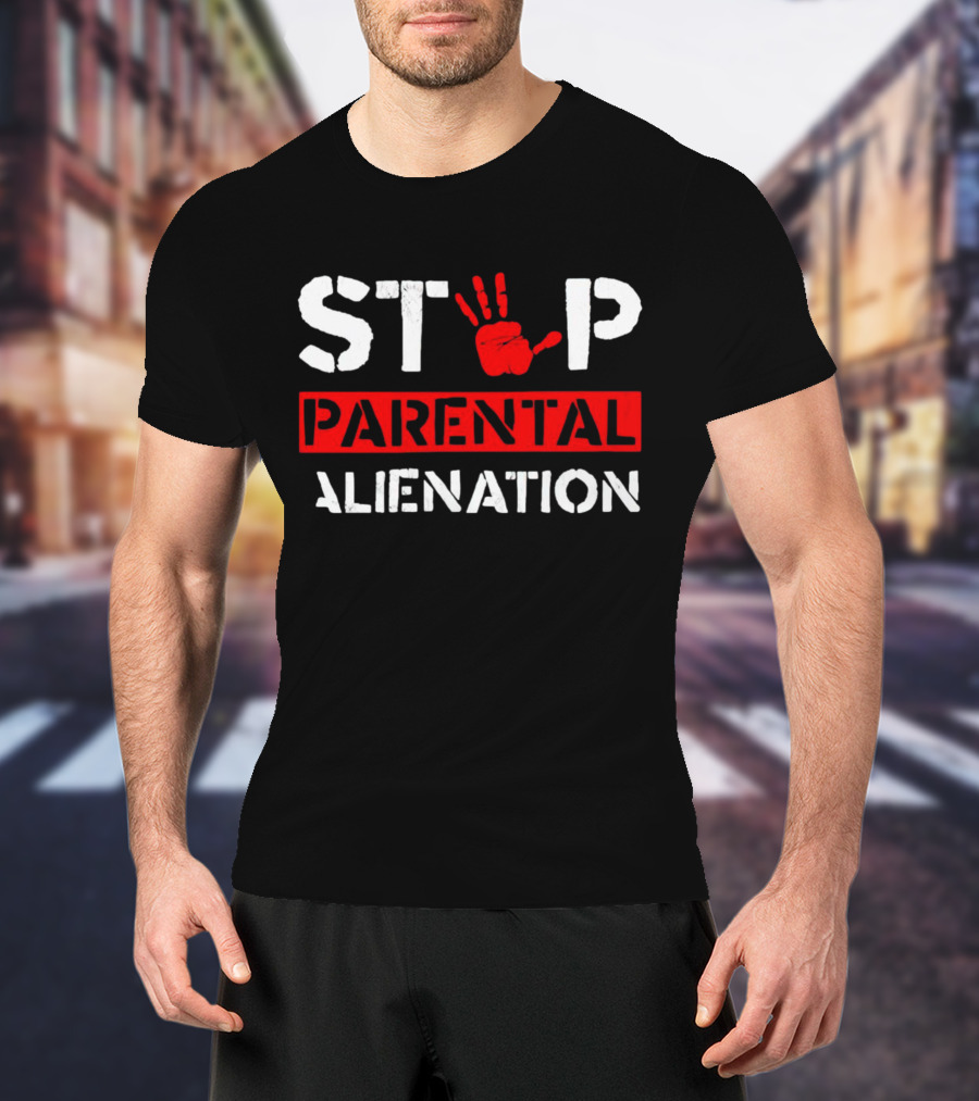 STOP PARENTAL ALIENATION Red Handprint T-Shirt