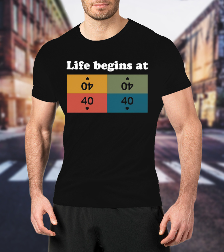Life Begins At Commander Sphere 40 Spade Heart Cards T-Shirt