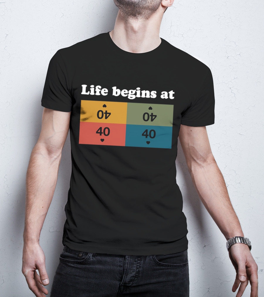 Life Begins At Commander Sphere 40 Spade Heart Cards T-Shirt