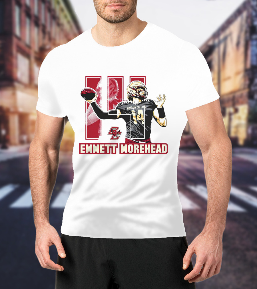 Emmett Morehead Boston College Eagles NCAA Football Caricature Quarterback Number 14 T-Shirt