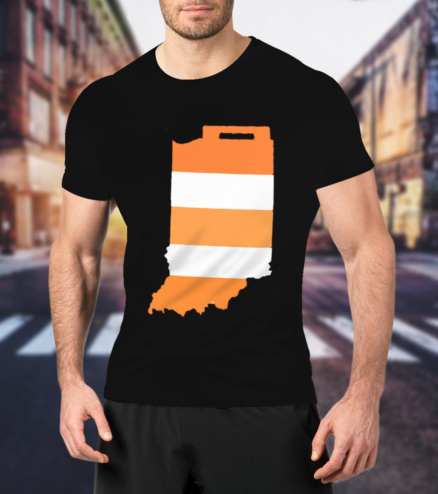 Indiana Under Construction Traffic Barrel Shape T-Shirt