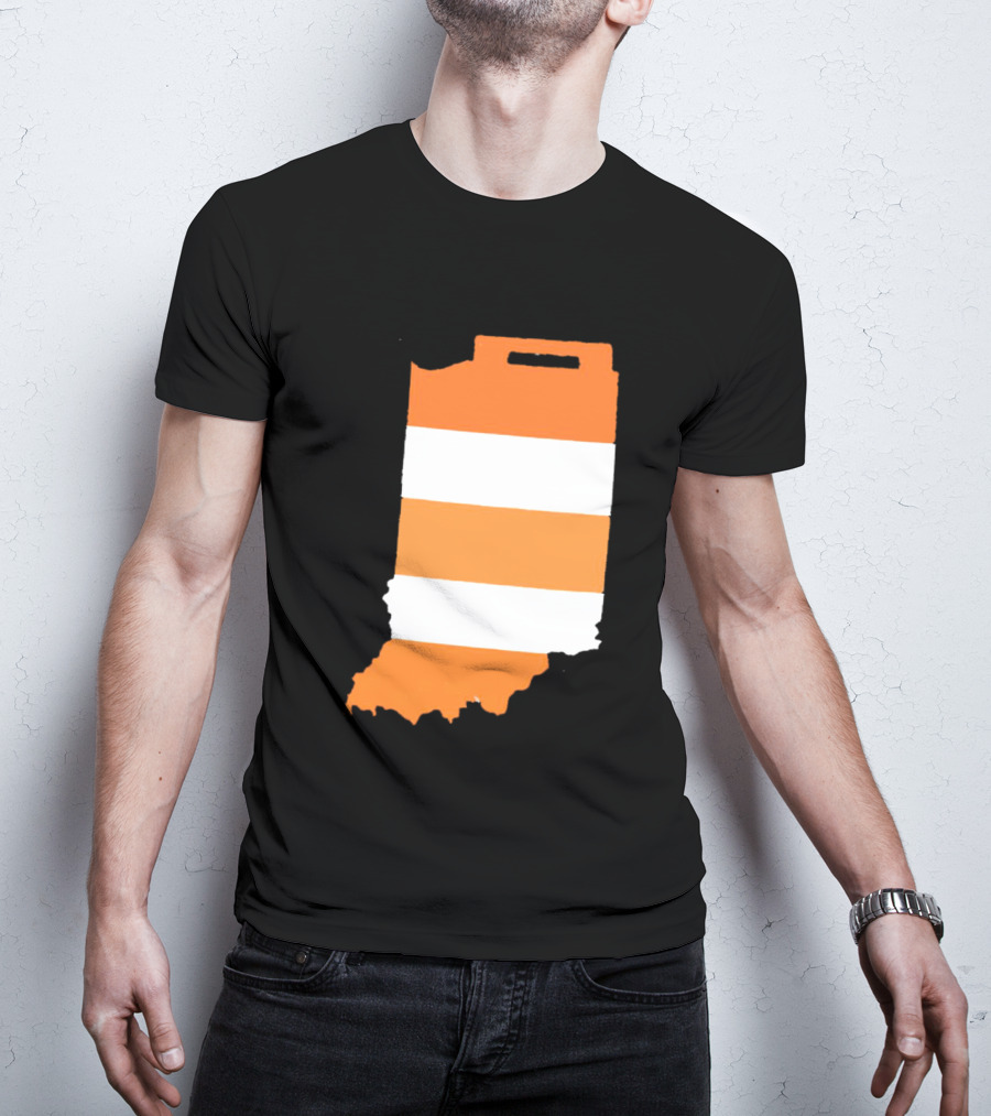 Indiana Under Construction Traffic Barrel Shape T-Shirt