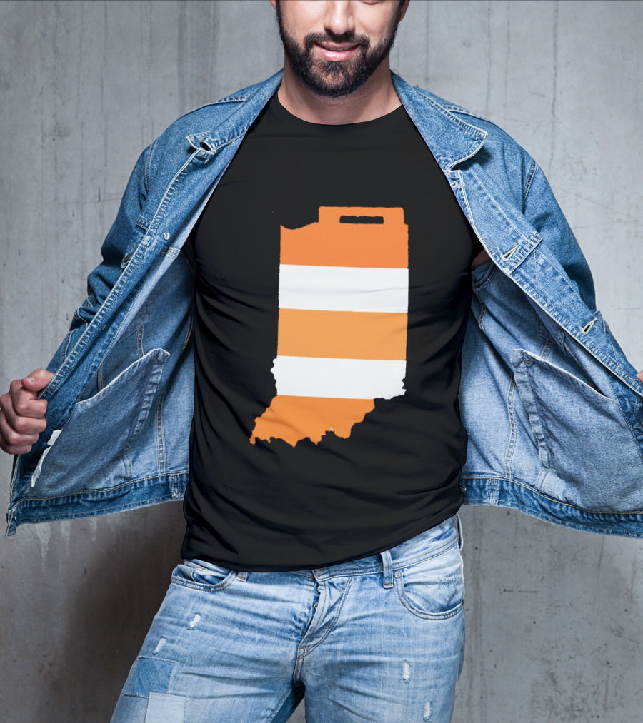 Indiana Under Construction Traffic Barrel Shape T-Shirt