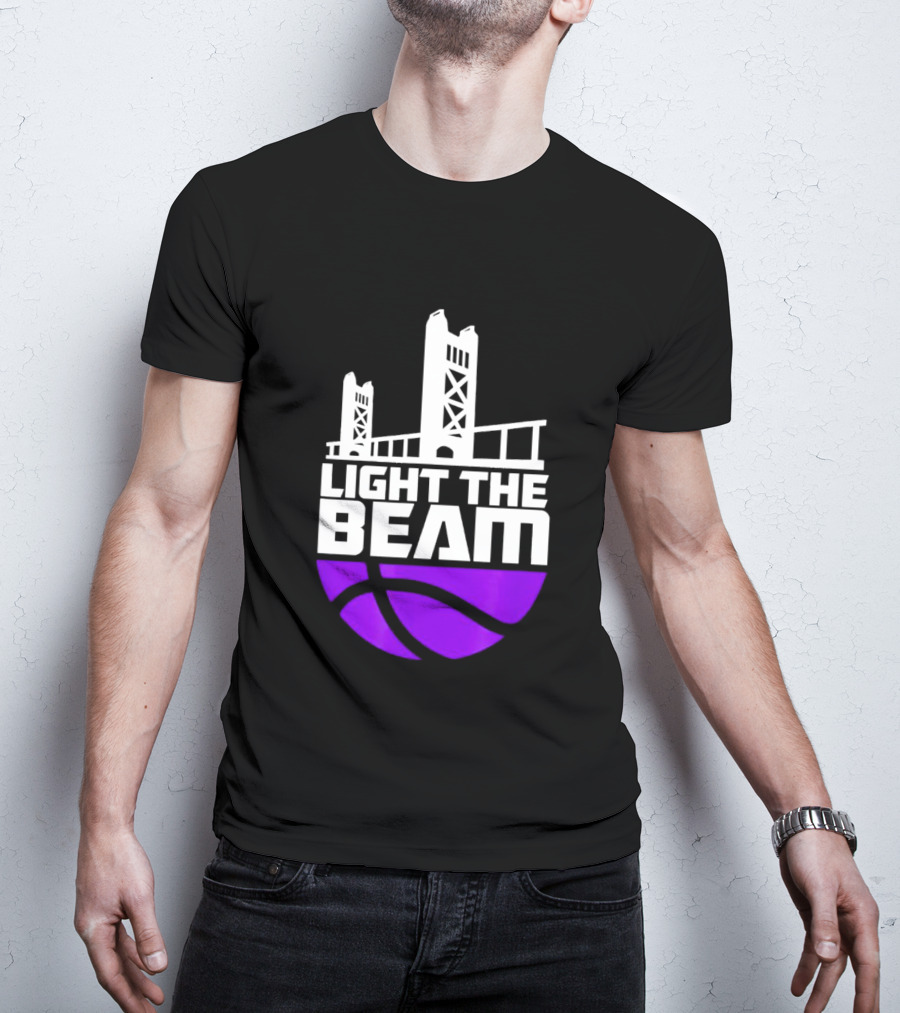 Light The Beam Sacramento Kings Skyline Basketball T-Shirt