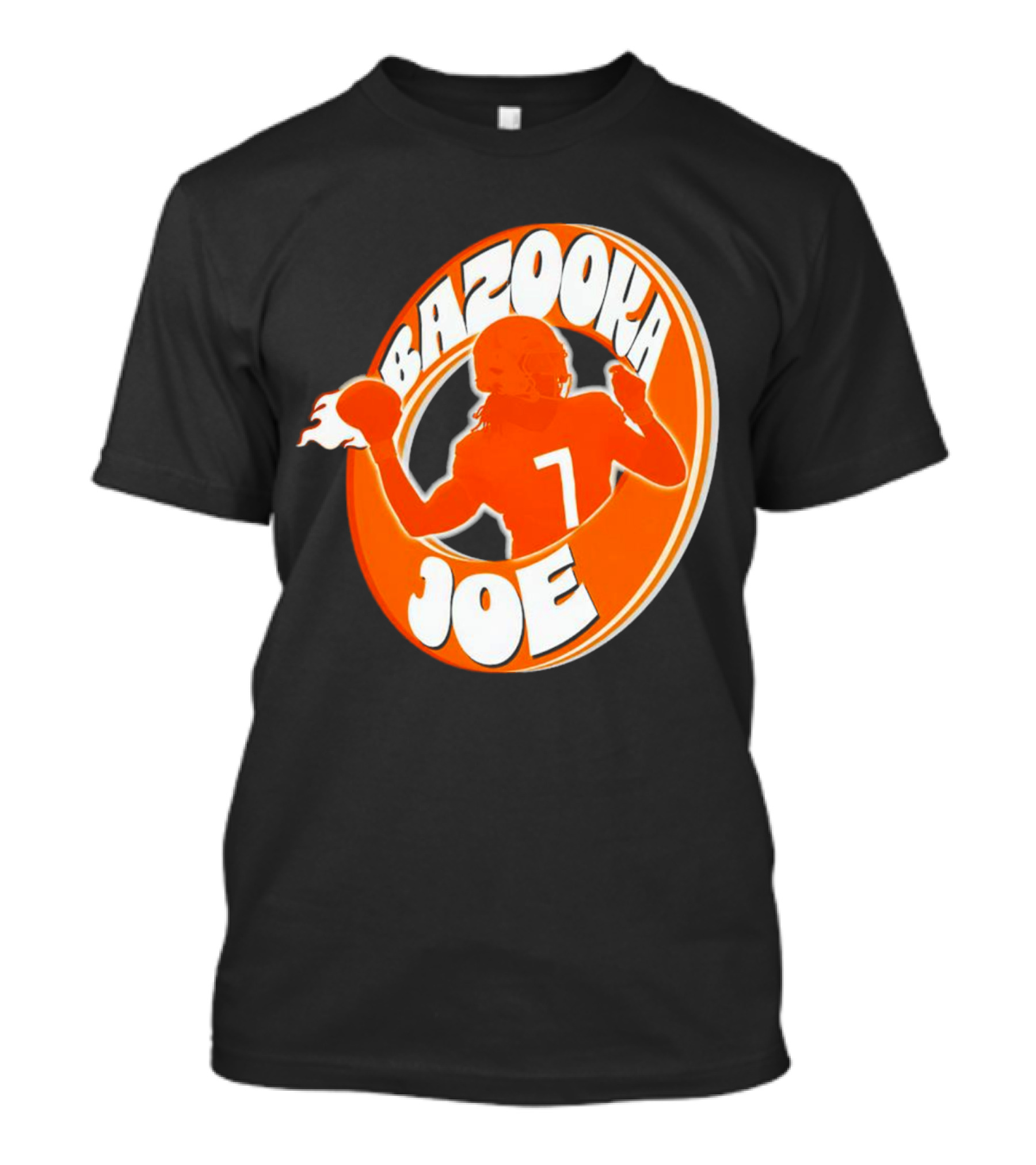 Bazooka Joe Tennessee Vols Silhouette With Number 7 Football Player T-Shirt