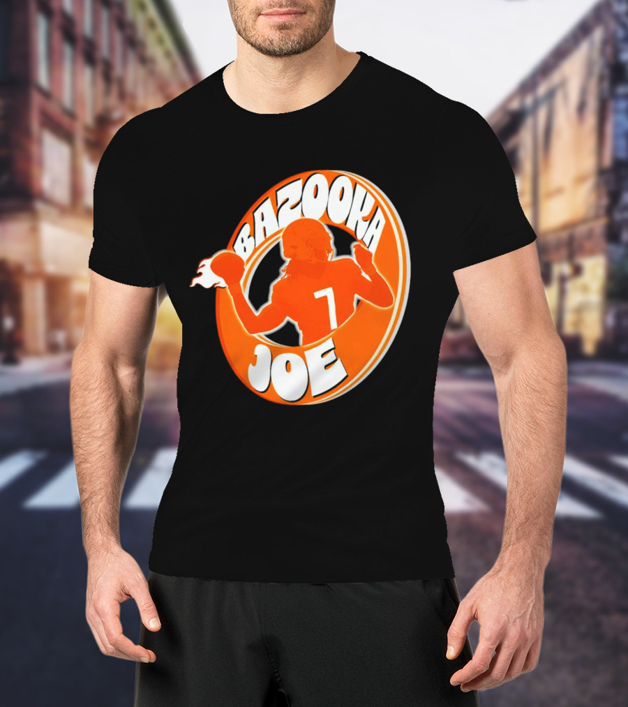 Bazooka Joe Tennessee Vols Silhouette With Number 7 Football Player T-Shirt