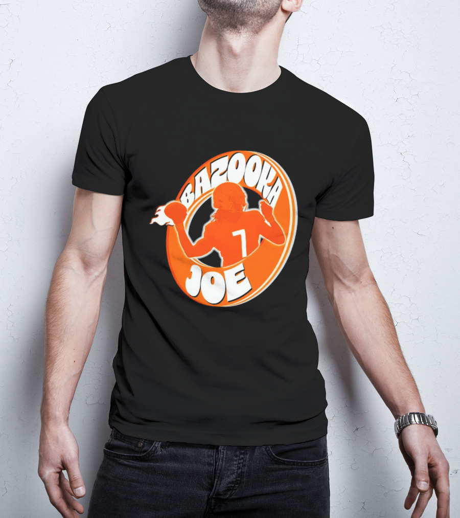 Bazooka Joe Tennessee Vols Silhouette With Number 7 Football Player T-Shirt