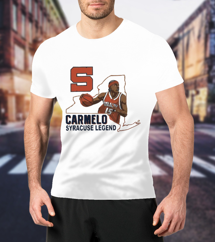 Carmelo Anthony Syracuse Legend Basketball Orange Number 15 T-Shirt