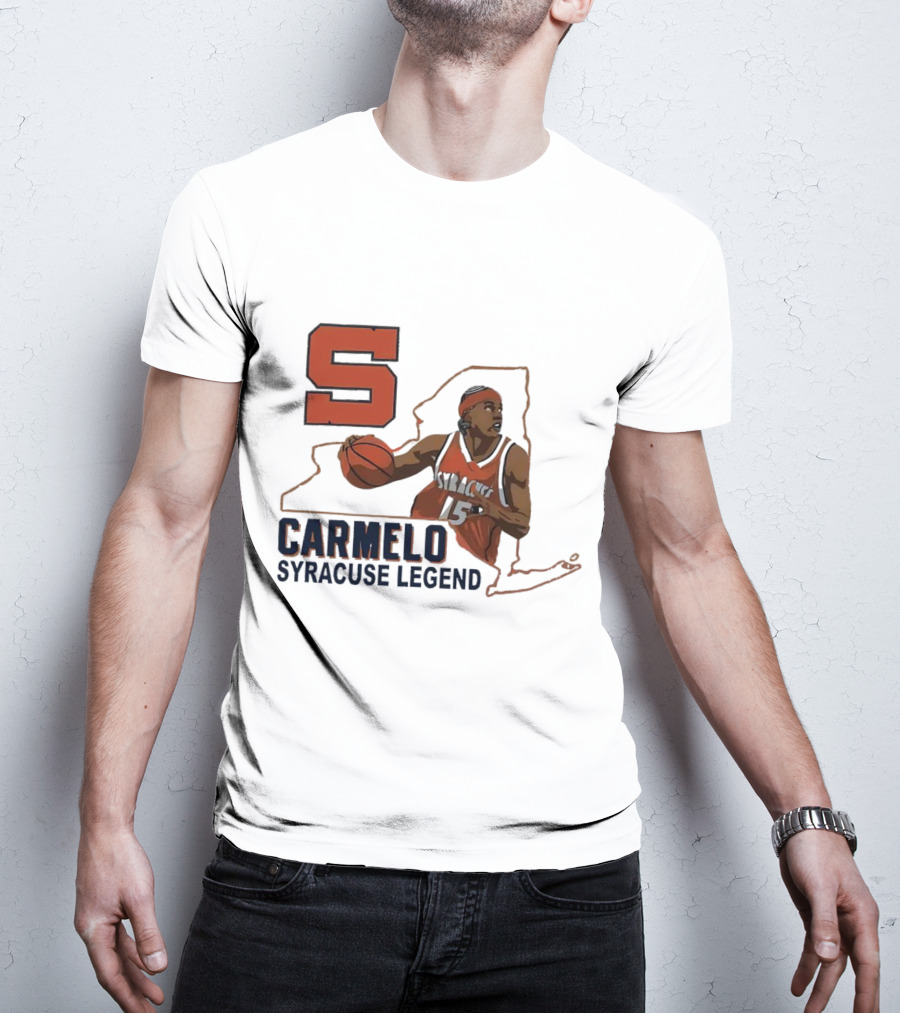 Carmelo Anthony Syracuse Legend Basketball Orange Number 15 T-Shirt