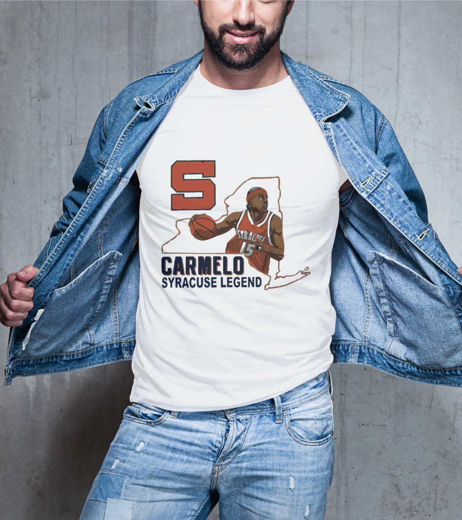 Carmelo Anthony Syracuse Legend Basketball Orange Number 15 T-Shirt