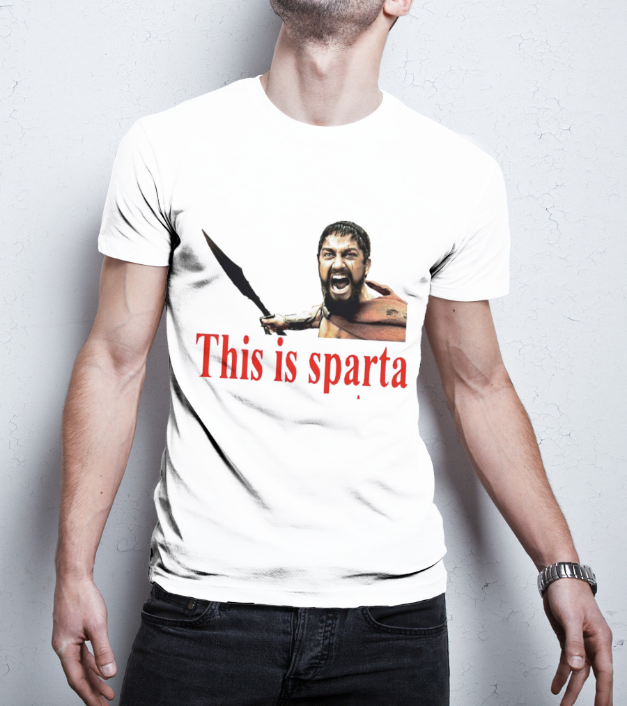This Is Sparta Gerard Butler 300 Movie Scene Iconic Shout T-Shirt