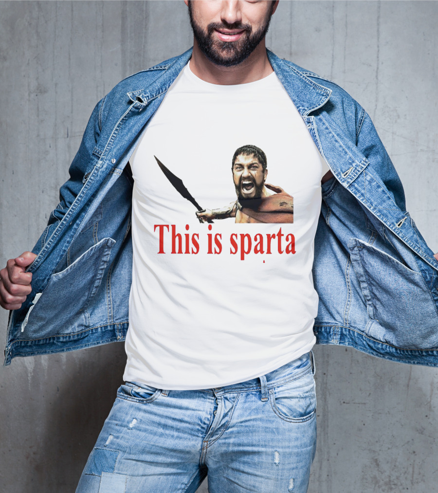 This Is Sparta Gerard Butler 300 Movie Scene Iconic Shout T-Shirt