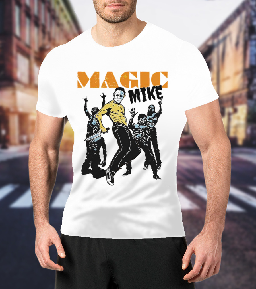 Michael Myers Magic Mike Halloween Crossover Dance Mashup T-Shirt