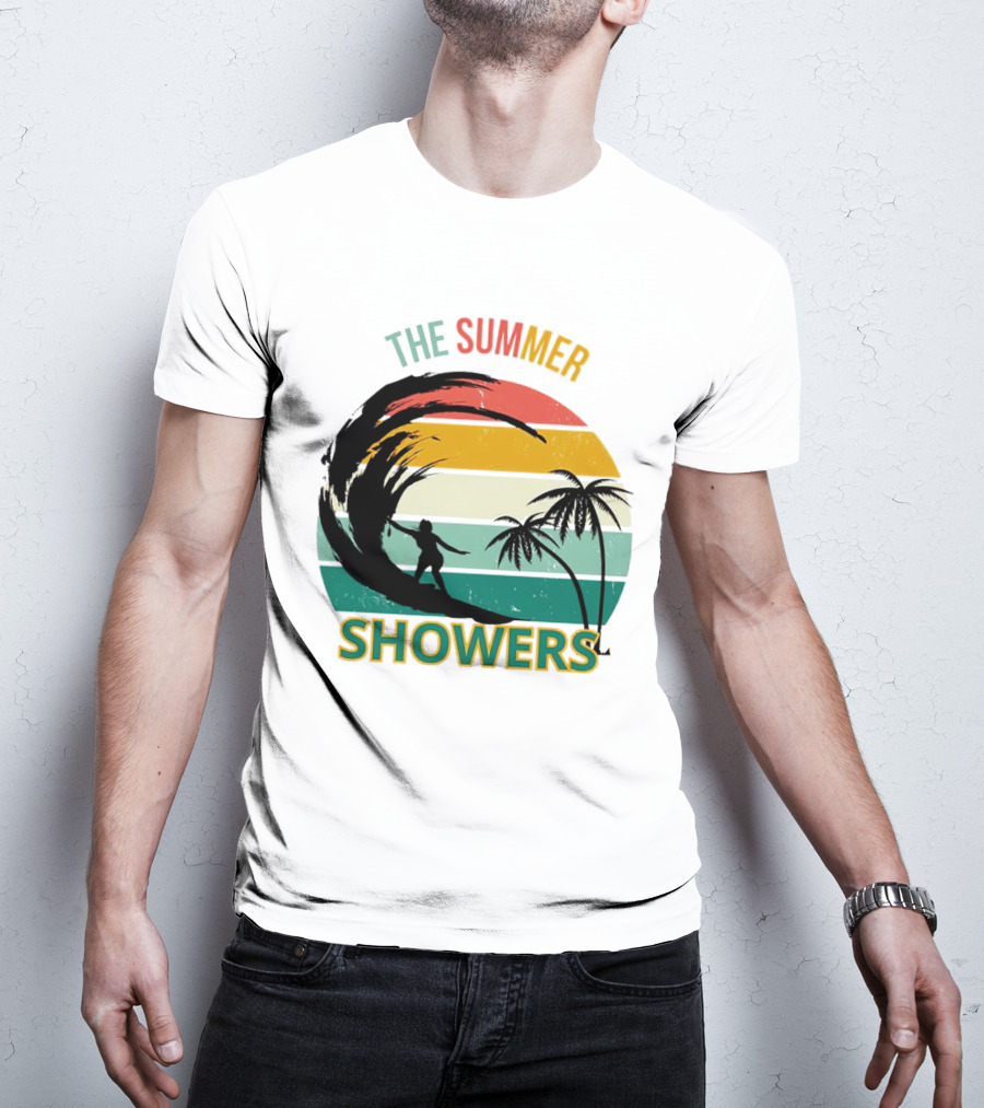 The Summer Showers Surfing Vintage Stripes T-Shirt