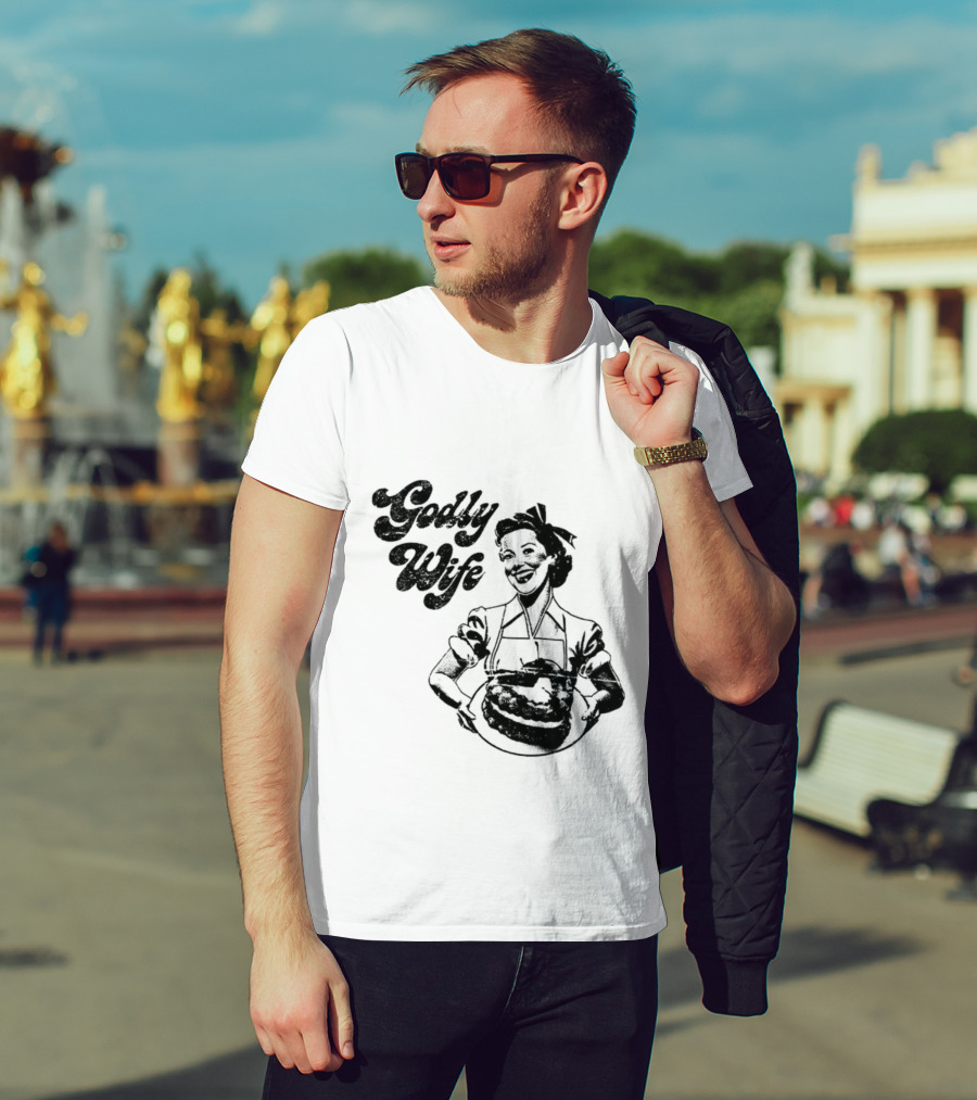 Godly Wife Retro Baking Housewife T-Shirt