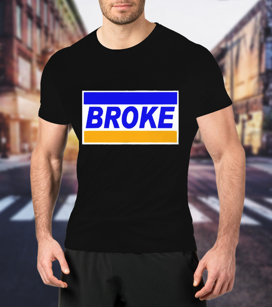 Broke Blue Orange Card Inspired Humor T-Shirt