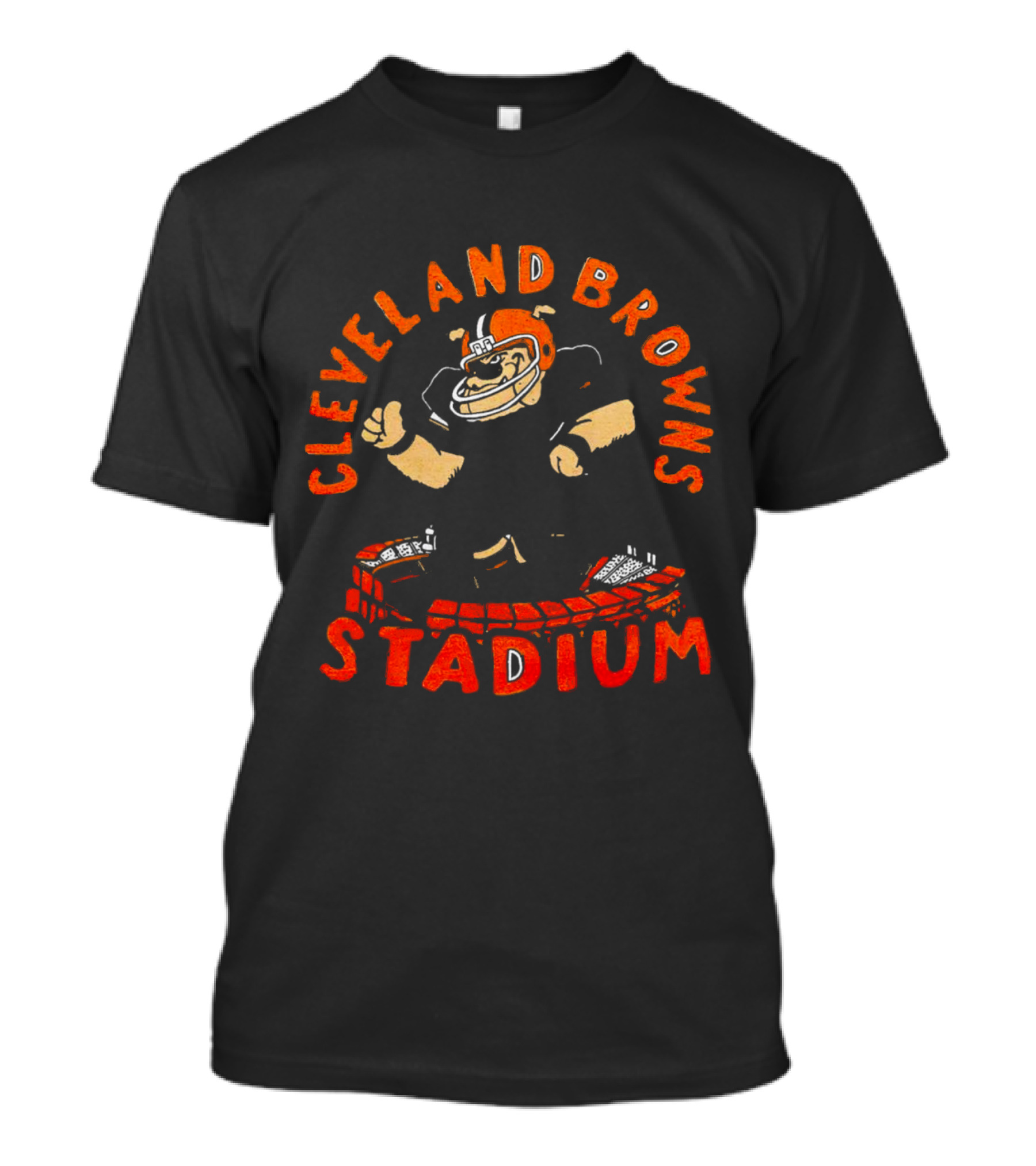 Cleveland Browns Stadium Mascot With Helmet And Arena T-Shirt