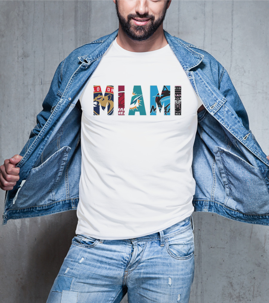 MIAMI Panthers Heat Dolphins Marlins Inter Miami T-Shirt
