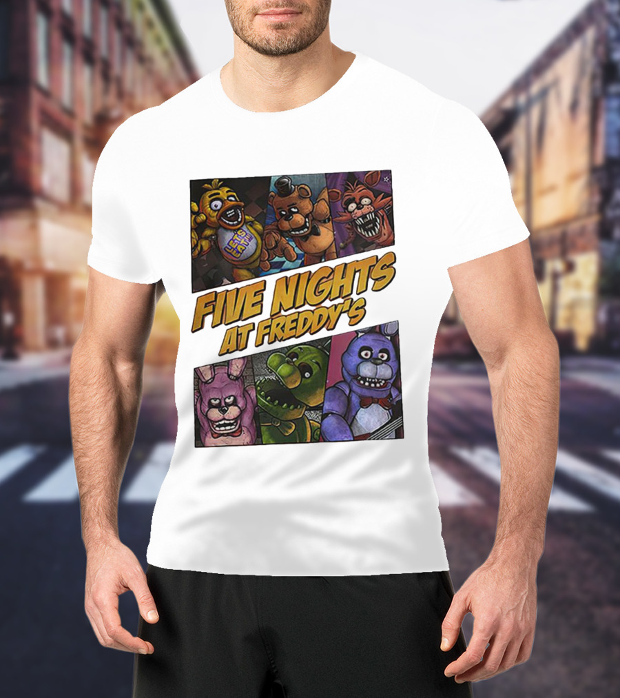 Five Nights At Freddy's Let's Eat Characters Montage T-Shirt