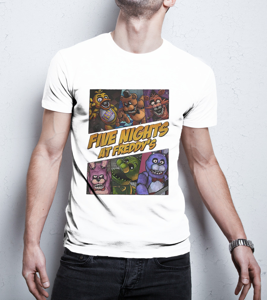 Five Nights At Freddy's Let's Eat Characters Montage T-Shirt