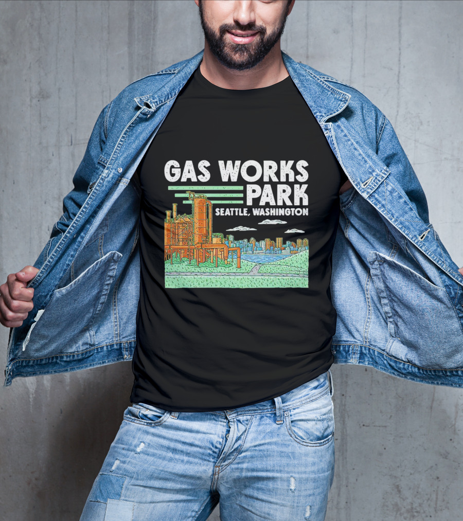 Gas Works Park Seattle Washington Industrial Landmark Skyline T-Shirt