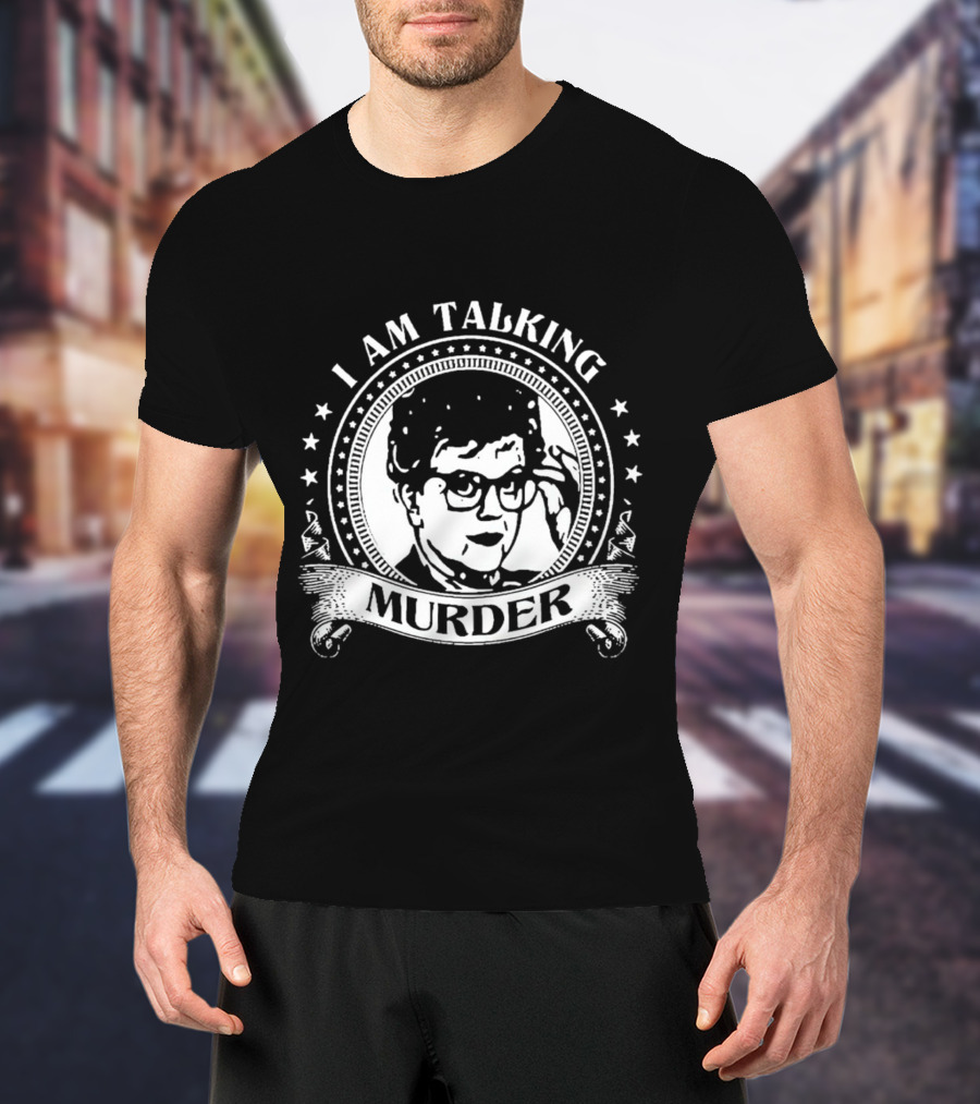 I Am Talking Murder Logo Design With Glasses T-Shirt