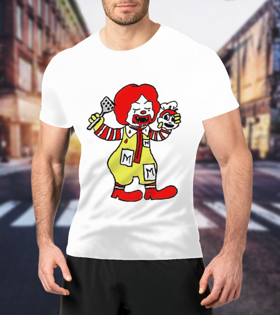 Mcdonalds X Jollibee Horror Crossover Halloween Mashup Character T-Shirt
