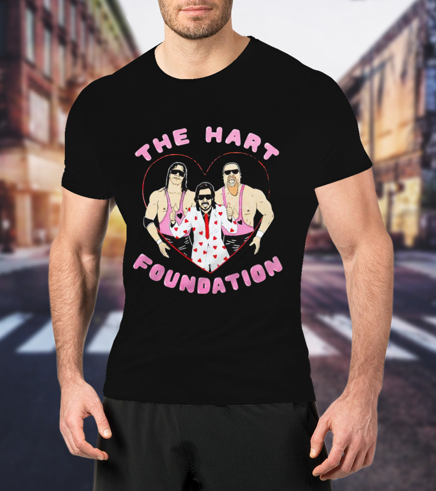 The Hart Foundation Bret The Hitman Hart And Jim The Anvil Neidhart T-Shirt