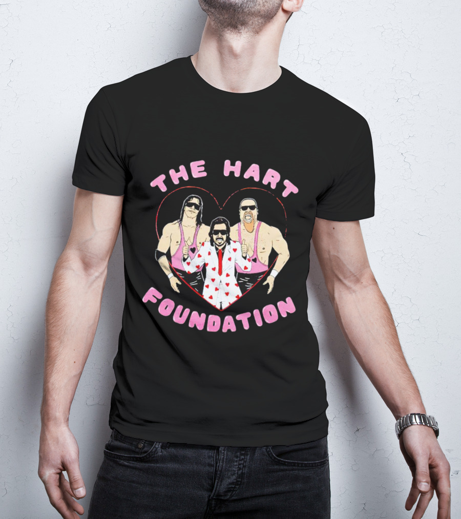 The Hart Foundation Bret The Hitman Hart And Jim The Anvil Neidhart T-Shirt