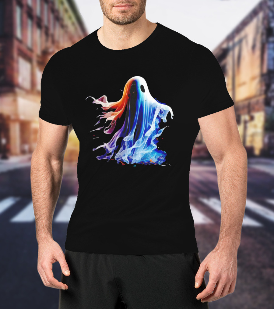 Ghost Halloween Vivid Colorful Abstract Specter T-Shirt