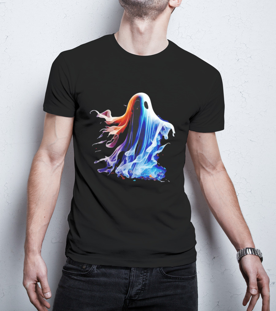 Ghost Halloween Vivid Colorful Abstract Specter T-Shirt