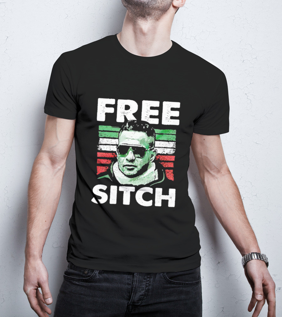Free Sitch Mike Sorrentino Green White Red Stripes Sunglasses T-Shirt