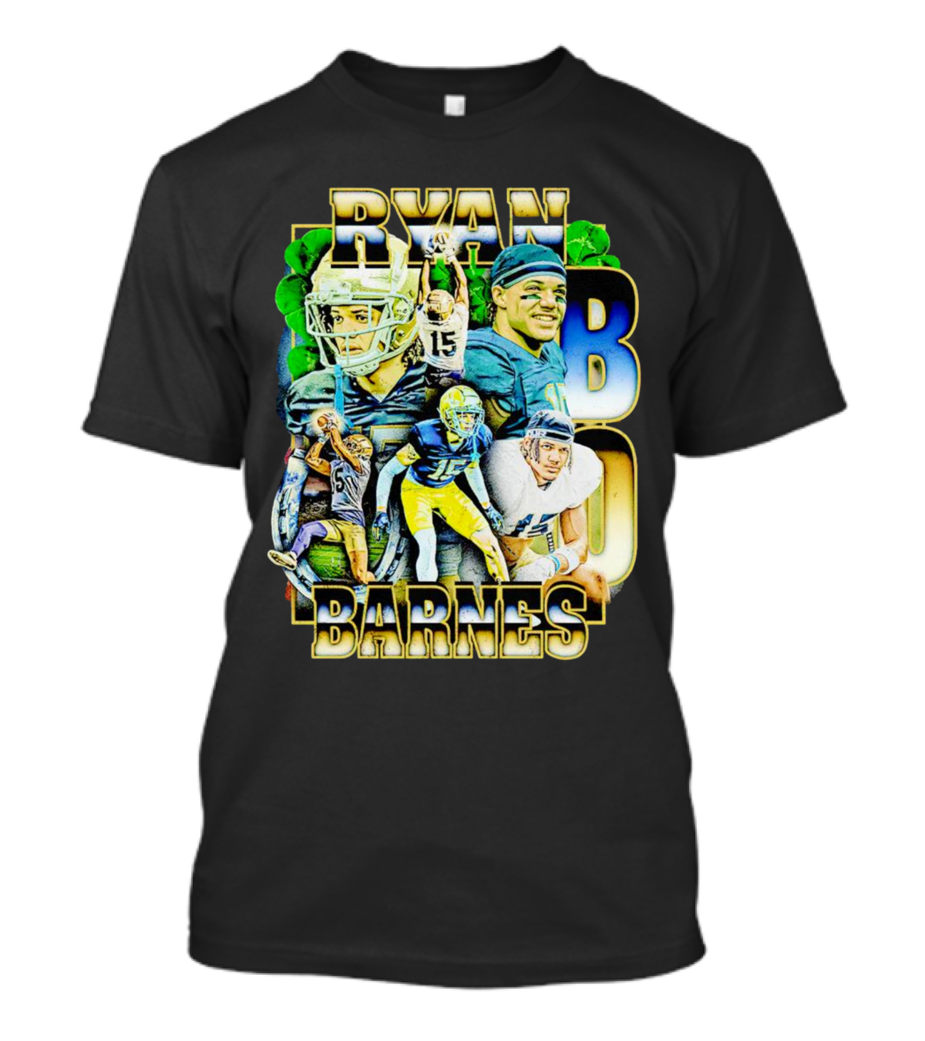 Ryan Barnes Notre Dame Fighting Irish Football Collage Vintage T-Shirt