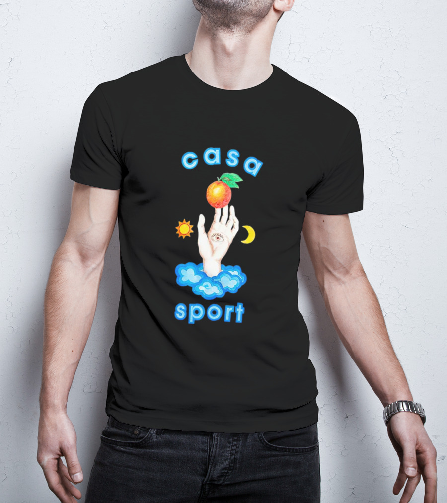 Casa Sport Hand And Eye With Sun Moon Clouds And Fruit T-Shirt