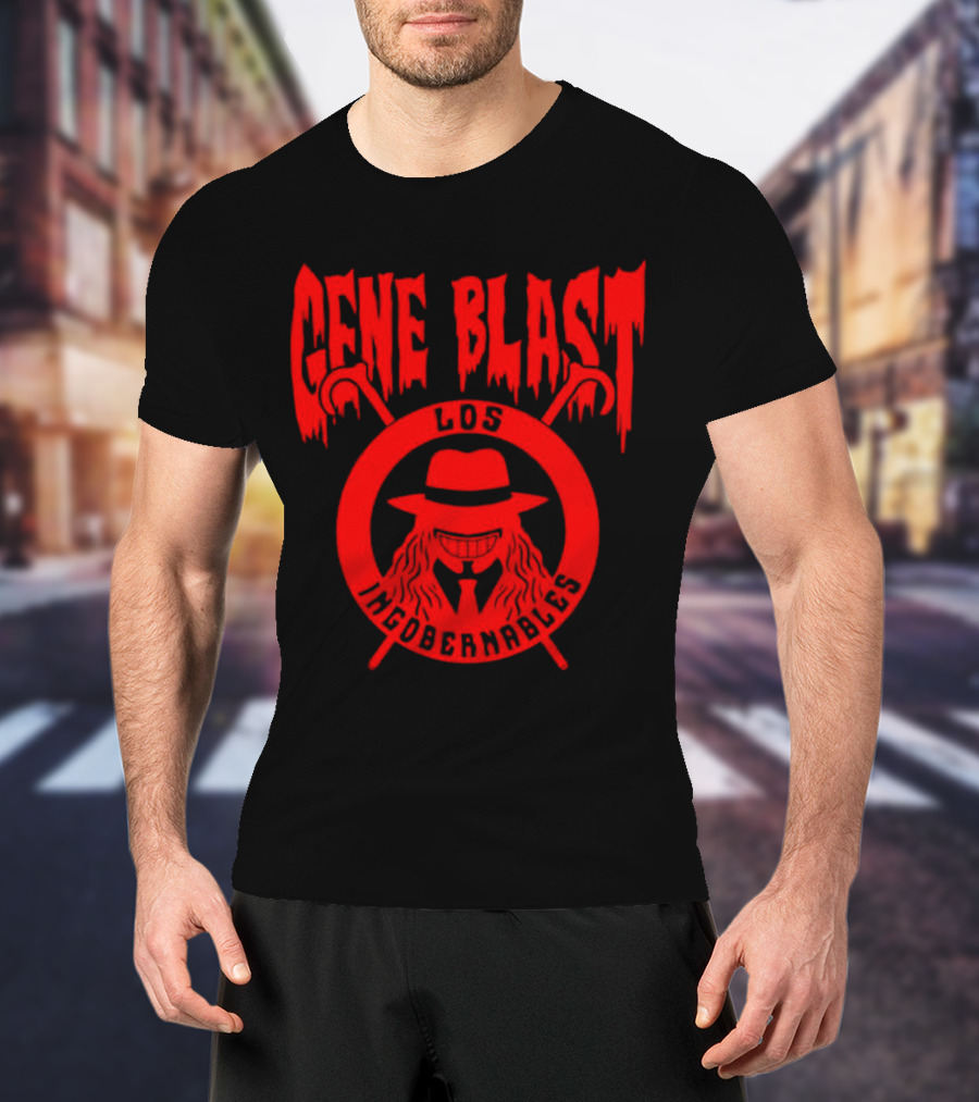 Gene Blast Los Ingobernables Mysterious Hat And Cane Emblem T-Shirt