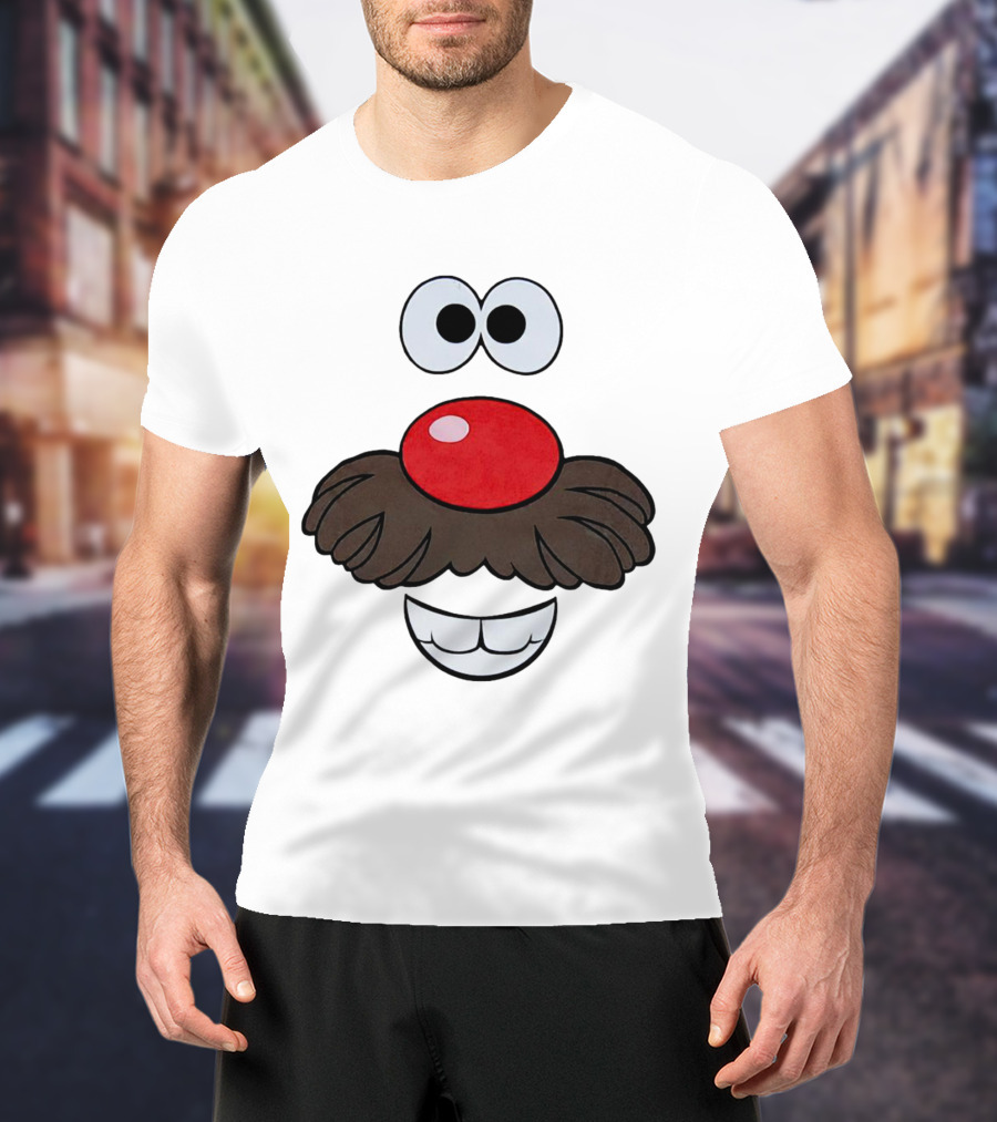 Mr. Potato Head Face Features Cartoon Eyes Nose Mouth T-Shirt