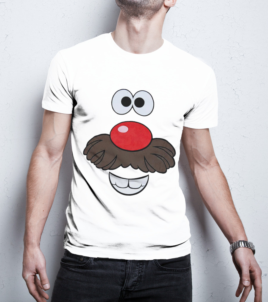 Mr. Potato Head Face Features Cartoon Eyes Nose Mouth T-Shirt
